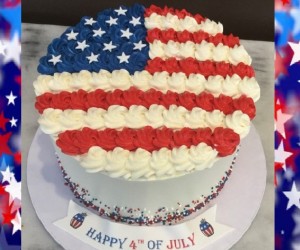 Flag Cake with Star Background