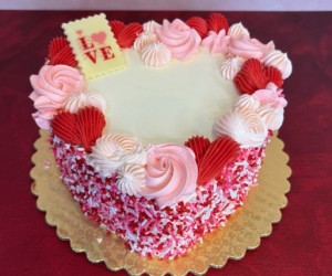 Heart Cake with Sprinkle Trim