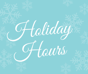 Holiday Hours Blue with Snowflakes