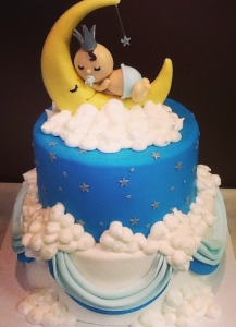 Baby in Moon Shower Cake