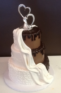 Black and White Half and Half Wedding Cake