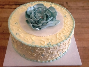 Blue Flower Wedding Cake