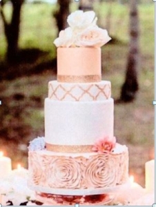 Blush & Gold Wedding Cake