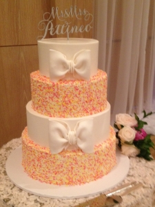 Bow and Sprinkle Wedding Cake