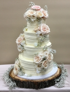 Champagne Rose  Trim Textured Cake