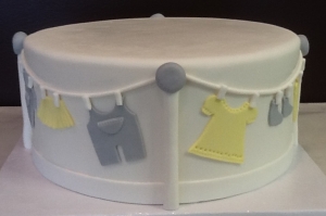 Clothes Line Baby Shower Cake