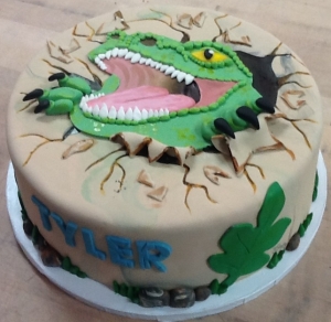 Dinosaur Face Cake