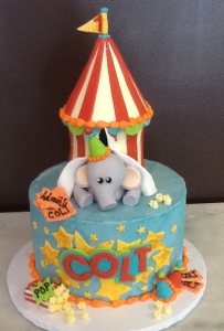 Elephant Circus Tent Birthday Cake