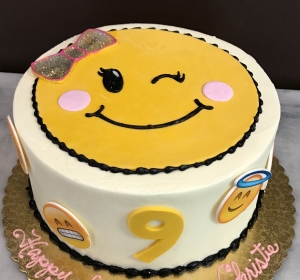 Emoji Gold Bow Cake
