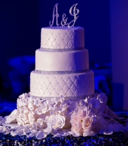 Floral Rhinestone Wedding Cake