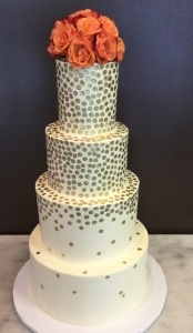 Gold Dots Four Tier Cake