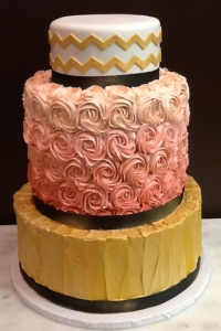 Gold & Pink Wedding Cake