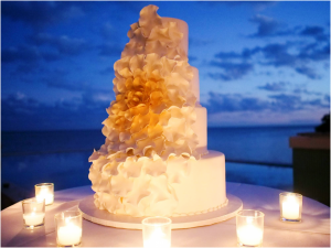 Golden Floral Wedding Cake