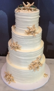 Golden Starfish Wedding Cake