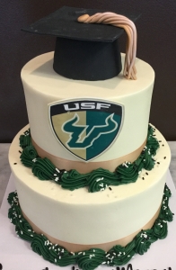 Graduation Cake with Cap and Logo