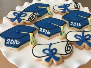 Graduation Hat and Diploma Cookies