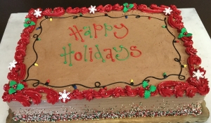 Happy Holidays Sheet Cake