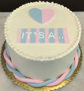 Heart Baby Reveal Cake