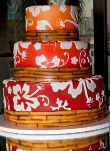 Hibiscus Wedding Cake 
