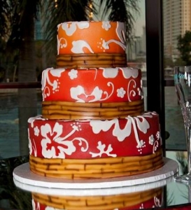 Hibiscus Wedding Cake 