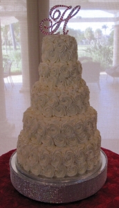 Rosette 5 Tier Wedding Cake