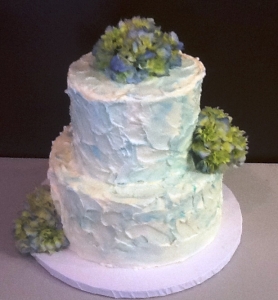 Lilac Hydrangea Wedding Cake