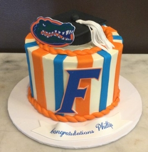 Logo and Graduation Cap Cake