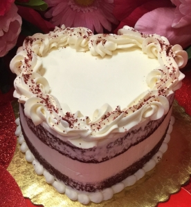 Naked Red Velvet Heart Cake