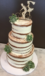 Naked Three Tier Wedding Cake