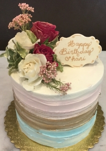 Ombre Birthday Cake with Flowers