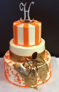 Orange & Gold Wedding Cake