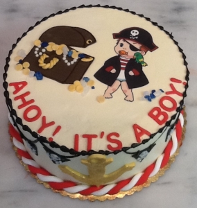 Pirate Baby Shower Cake