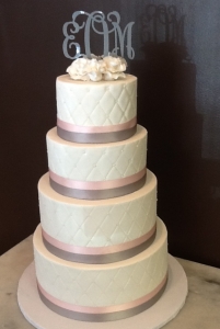 Quilted 4 Tier Wedding Cake