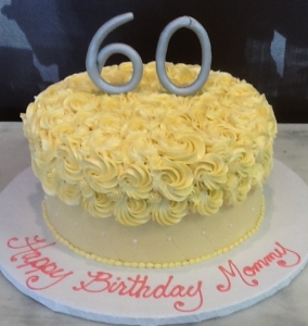 Quilted & Rosette Birthday Cake