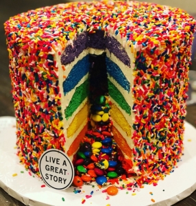 Rainbow Explosion Cake
