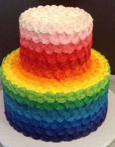 Rainbow Rosette Cake