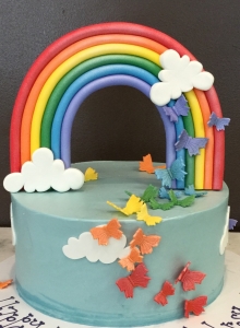 Rainbow and Butterflies Cake