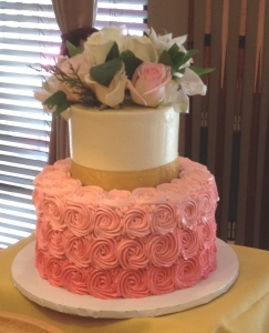 Rosettes and Roses 2 Tier Cake
