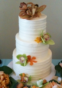 Rustic Cake with Orchids