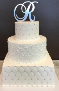 Scroll and Quilting Fondant Cake