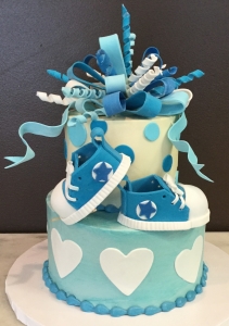 Sneakers & Hearts Baby Shower Cake