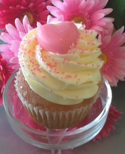 Strawberry Champagne Valentine Cupcake