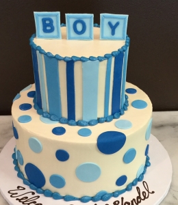 Stripe and Dot Baby Shower Cake