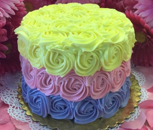 Pastel Ombre Rosette Cake