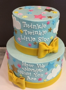 Twinkle Twinkle Tiered Baby Reveal Cake