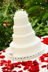 Fondant 4 Tier Cake with Scrolling Details
