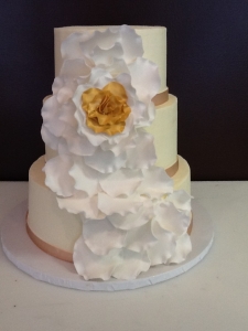 Golden Floral Bloom Wedding Cake