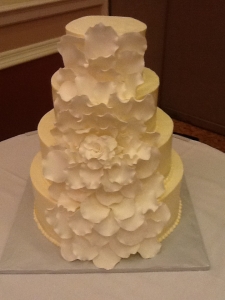 Large White Floral Bloom Wedding Cake