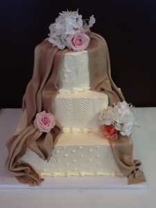 Mixed Pattern Square Wedding Cake