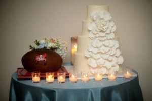 Floral Bloom Cake with Groom's Football Cake